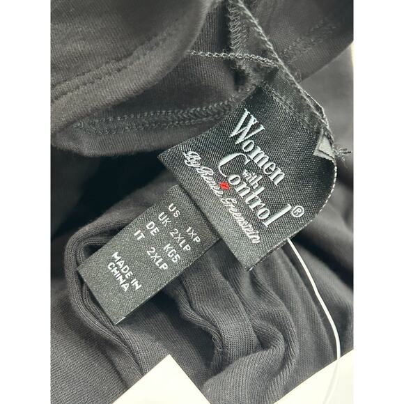 NWT Women With Control Black Finespun Jersey Tummy Midi T-Shirt Dress Size 1XP - Picture 4 of 10